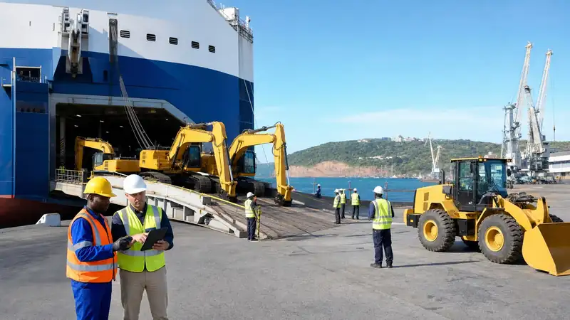 Excavators, Mining & Heavy Equipment · Port loading coordination